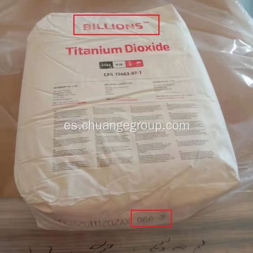 Lomon mil millones de dióxido de titanio R996 Grado de rutilo